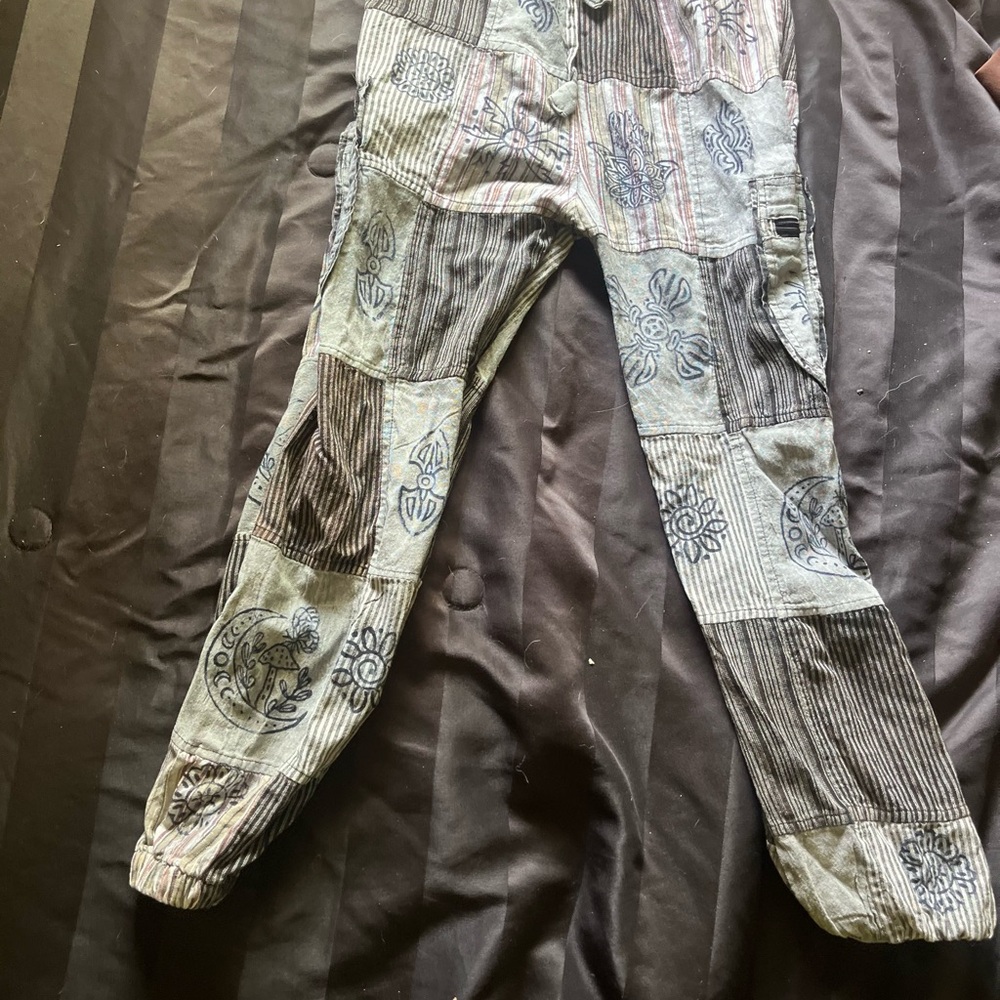 Rising International Black and Gray Striped Cotton Pants (L)